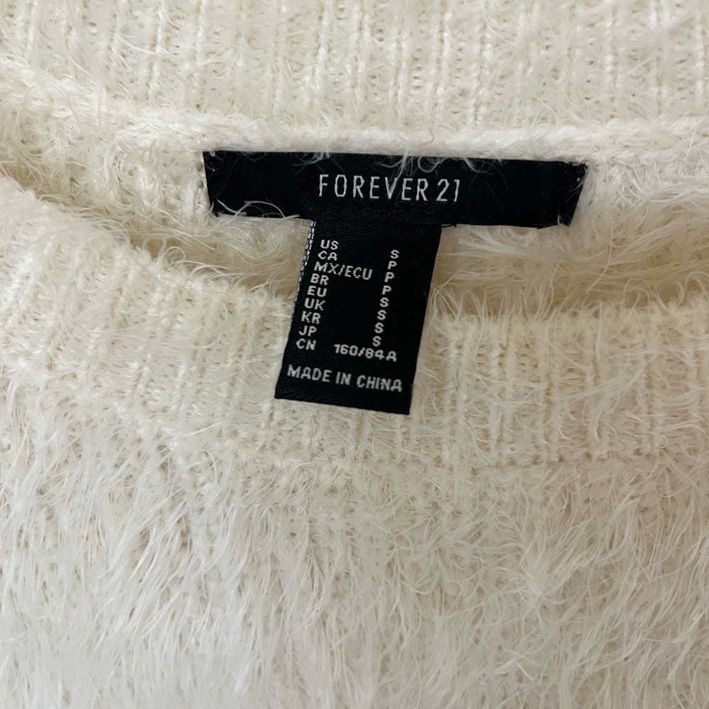 Forever 21 Cream Fuzzy Sweater - Picture 3 of 3